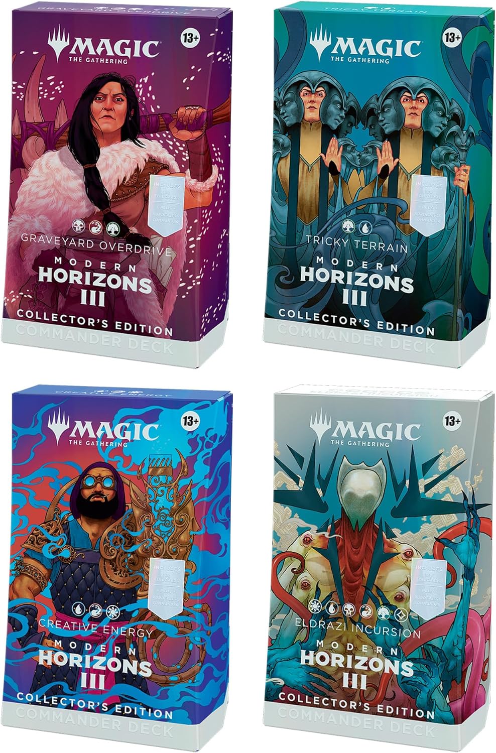Modern Horizons 3 Commander Deck: Collector’s Edition Bundle - Includes All 4 Decks (Graveyard Overdrive, Tricky Terrain, Creative Energy, and Eldrazi Incursion) (Pre Order) | Red Riot Games CA