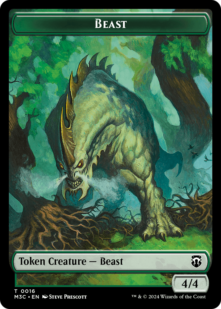 Elephant (Ripple Foil) // Beast (0016) Double-Sided Token [Modern Horizons 3 Commander Tokens] | Red Riot Games CA