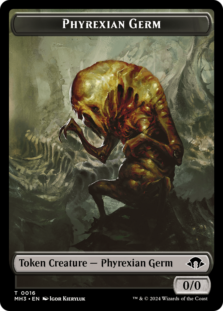 Phyrexian Germ // Emblem - Tamiyo, Seasoned Scholar Double-Sided Token [Modern Horizons 3 Tokens] | Red Riot Games CA