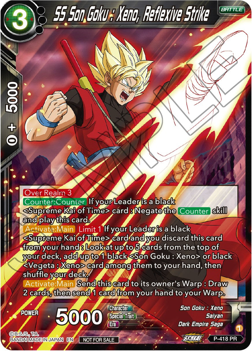 SS Son Goku: Xeno, Reflexive Strike (Zenkai Series Tournament Pack Vol.1) (P-418) [Tournament Promotion Cards] | Red Riot Games CA