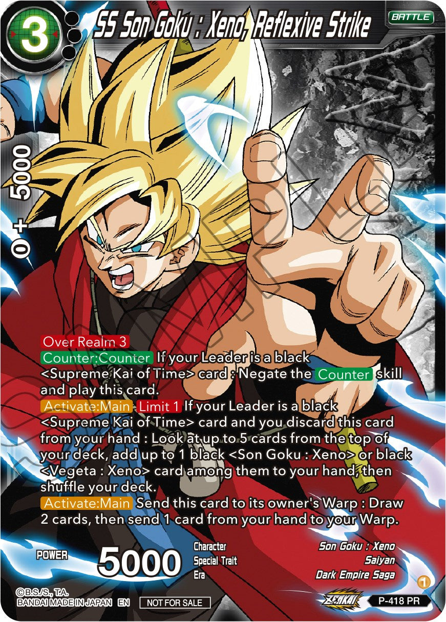 SS Son Goku: Xeno, Reflexive Strike (Zenkai Series Tournament Pack Vol.1 Winner) (P-418) [Tournament Promotion Cards] | Red Riot Games CA