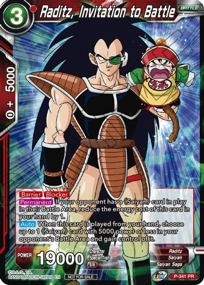 Raditz, Invitation to Battle (P-341) [Tournament Promotion Cards] | Red Riot Games CA