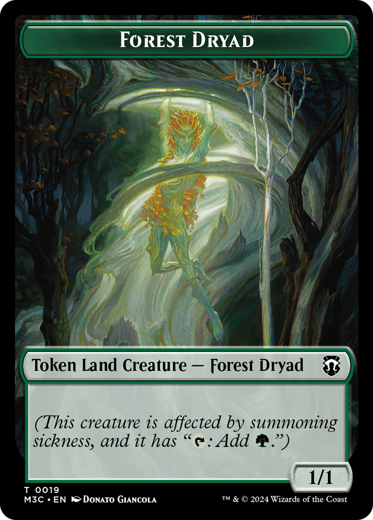 Boar (Ripple Foil) // Forest Dryad Double-Sided Token [Modern Horizons 3 Commander Tokens] | Red Riot Games CA