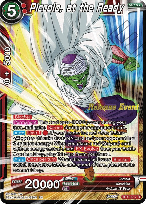 Piccolo, at the Ready (Fighter's Ambition Holiday Pack) (BT19-017) [Tournament Promotion Cards] | Red Riot Games CA