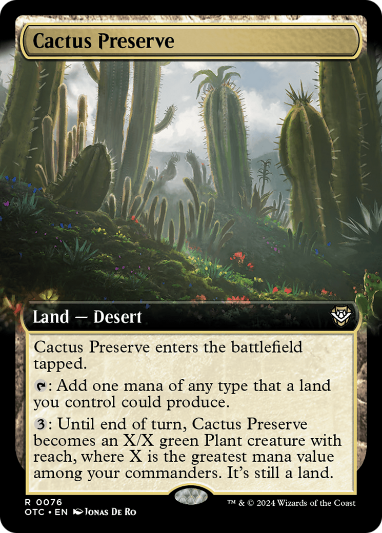 Cactus Preserve (Extended Art) [Outlaws of Thunder Junction Commander] | Red Riot Games CA