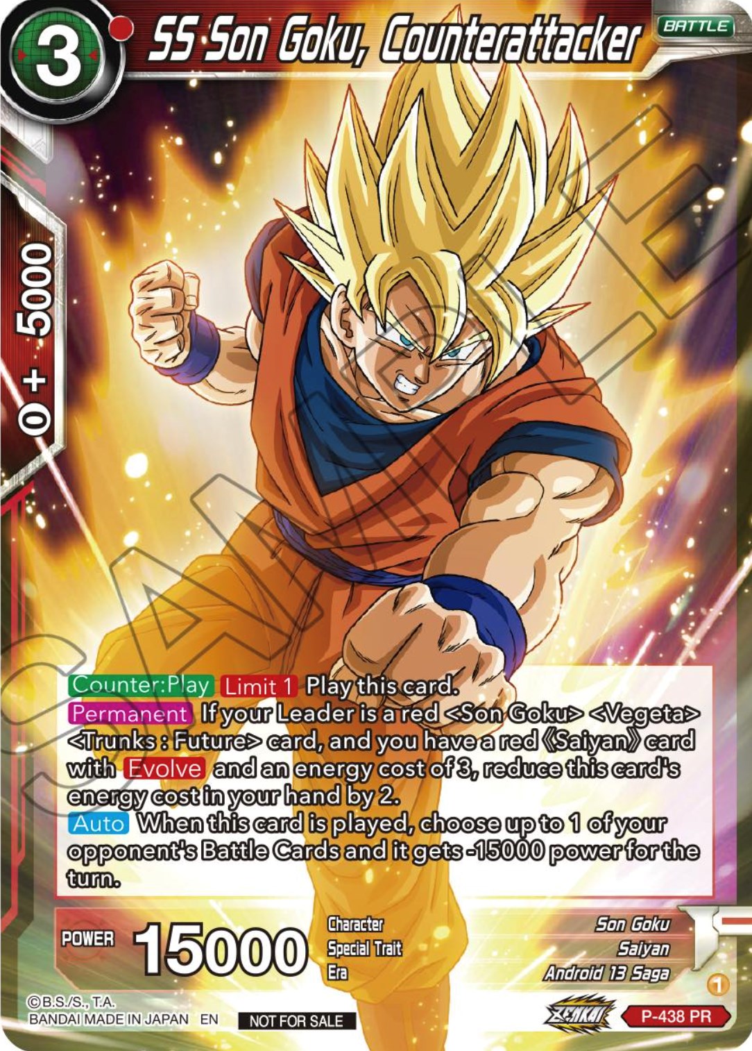 SS Son Goku, Counterattacker (Zenkai Series Tournament Pack Vol.2) (P-438) [Tournament Promotion Cards] | Red Riot Games CA