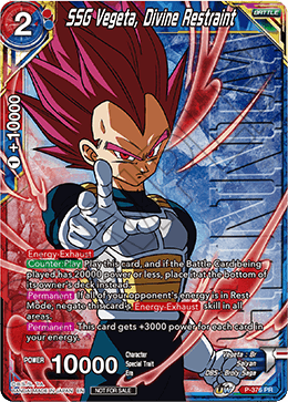 SSG Vegeta, Divine Restraint (Unison Warrior Series Boost Tournament Pack Vol. 7 - Winner) (P-376) [Tournament Promotion Cards] | Red Riot Games CA