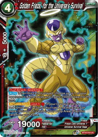Golden Frieza, for the Universe's Survival (BT16-010) [Realm of the Gods] | Red Riot Games CA