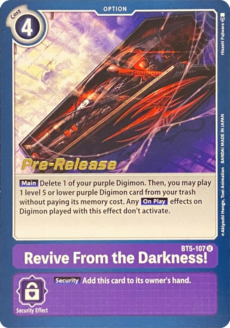 Revive From the Darkness! [BT5-107] [Battle of Omni Pre-Release Promos] | Red Riot Games CA