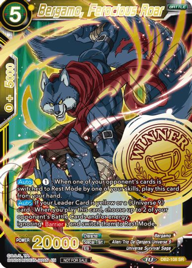Bergamo, Ferocious Roar (Alternate Art Set 2021 Vol. 3) (DB2-108) [Tournament Promotion Cards] | Red Riot Games CA