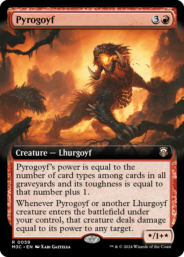Pyrogoyf (Extended Art) [Modern Horizons 3 Commander] | Red Riot Games CA