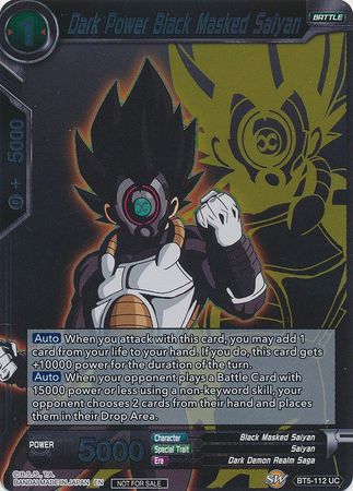 Dark Power Black Masked Saiyan (Event Pack 3 - 2019) (BT5-112_PR) [Promotion Cards] | Red Riot Games CA