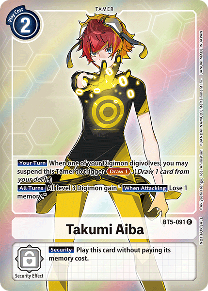 Takumi Aiba [BT5-091] (Buy-A-Box Promo) [Battle of Omni Promos] | Red Riot Games CA