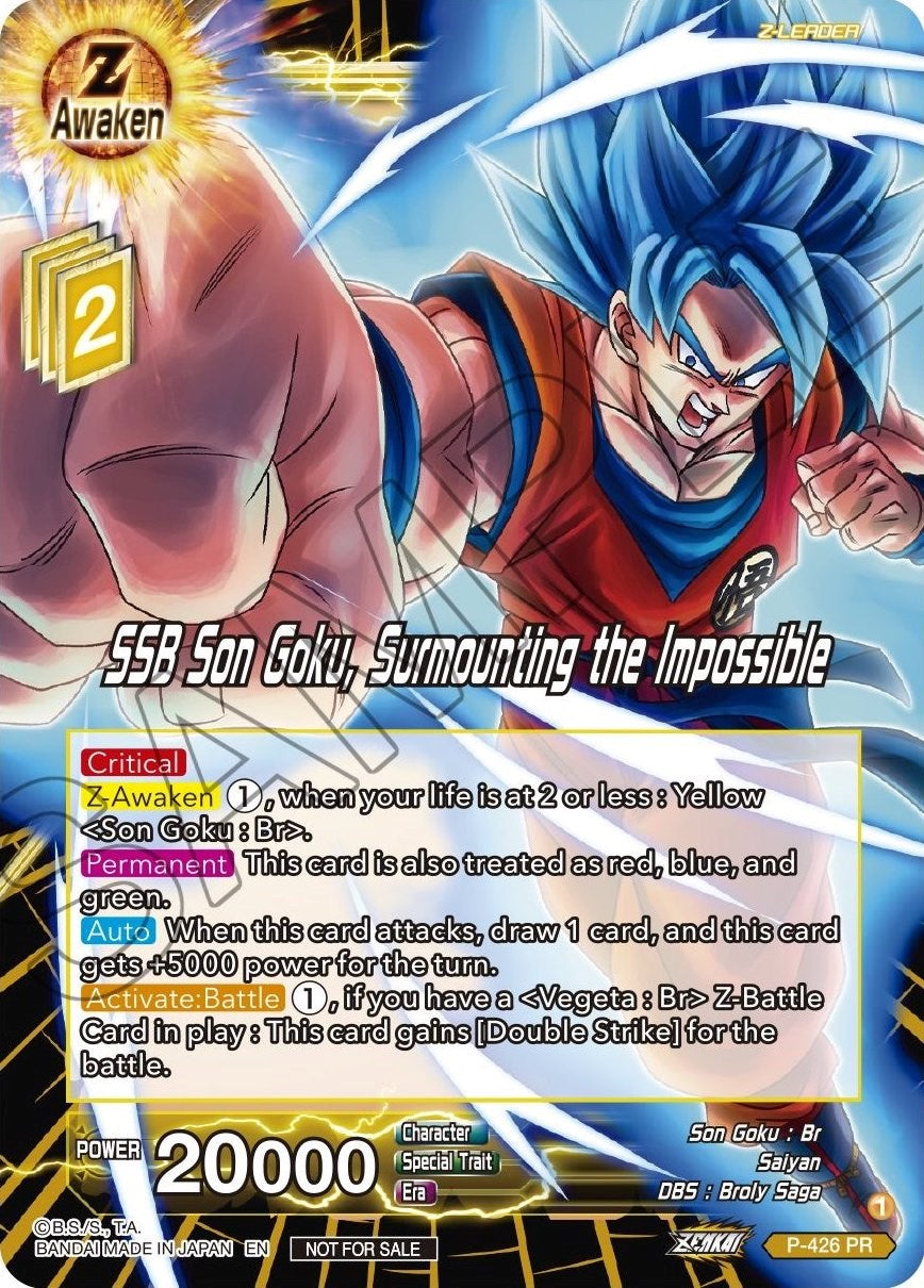 SSB Son Goku, Surmounting the Impossible (P-426) [Promotion Cards] | Red Riot Games CA