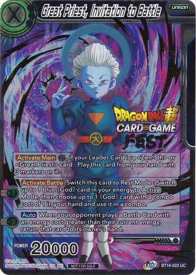 Great Priest, Invitation to Battle (Card Game Fest 2022) (BT16-023) [Tournament Promotion Cards] | Red Riot Games CA