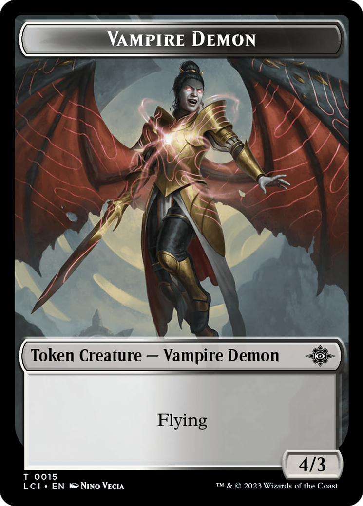 Vampire (0006) // Vampire Demon Double-Sided Token [The Lost Caverns of Ixalan Commander Tokens] | Red Riot Games CA