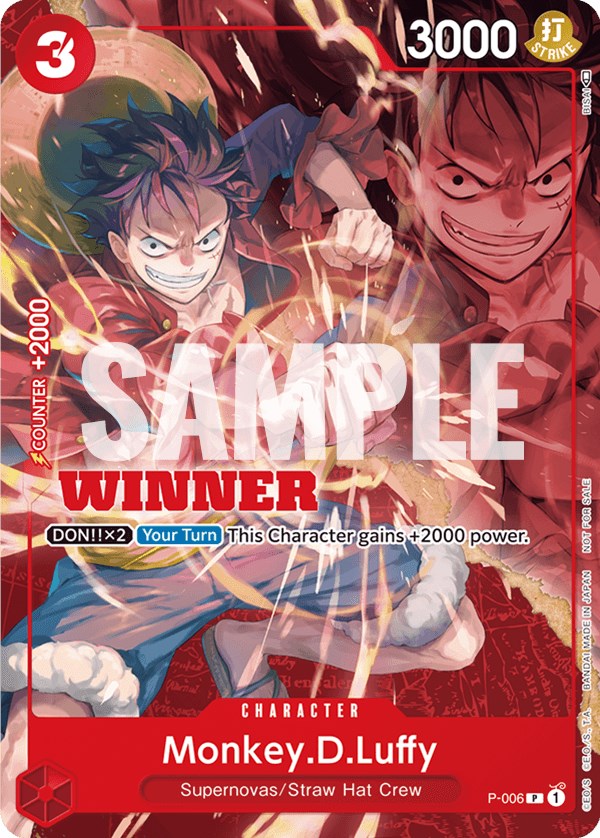 Monkey.D.Luffy (P-006) (Winner Pack Vol. 1) [One Piece Promotion Cards] | Red Riot Games CA