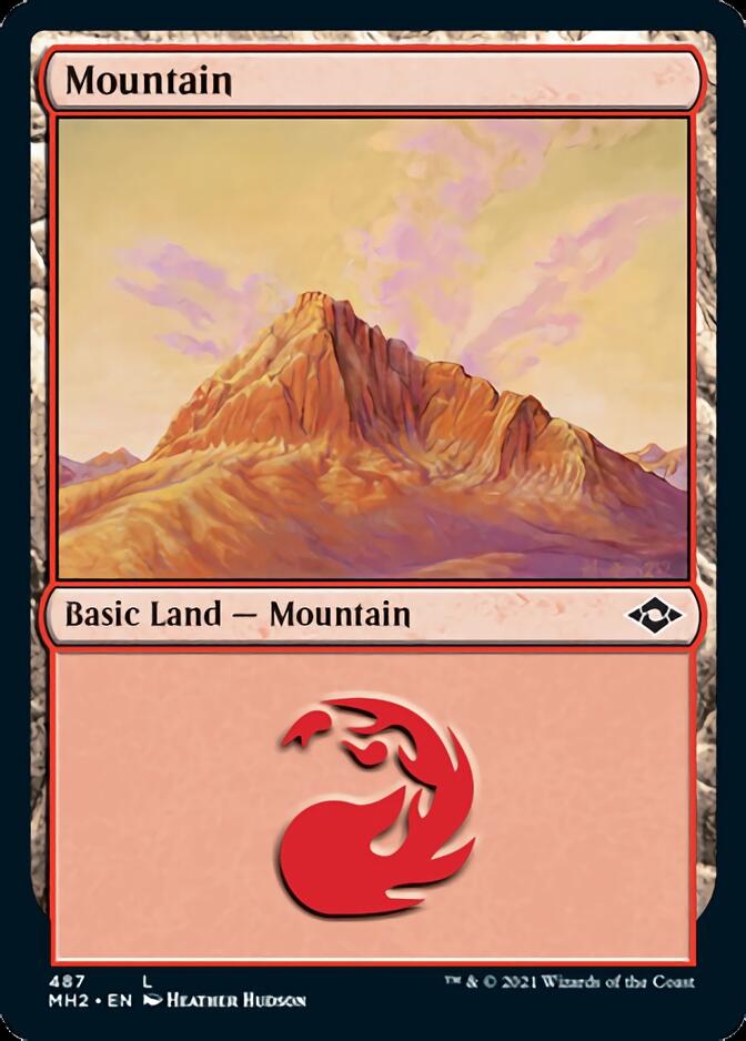 Mountain (487) (Foil Etched) [Modern Horizons 2] | Red Riot Games CA