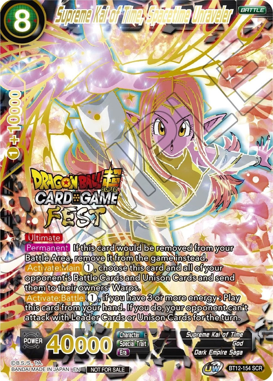 Supreme Kai of Time, Spacetime Unraveler (Card Game Fest 2022 - Winner-Stamped) (BT12-154) [Tournament Promotion Cards] | Red Riot Games CA