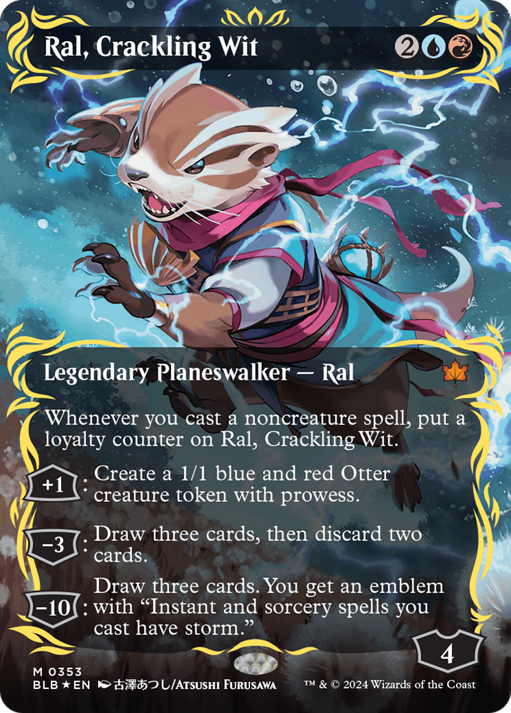 Ral, Crackling Wit (Borderless) (Raised Foil) [Bloomburrow] | Red Riot Games CA