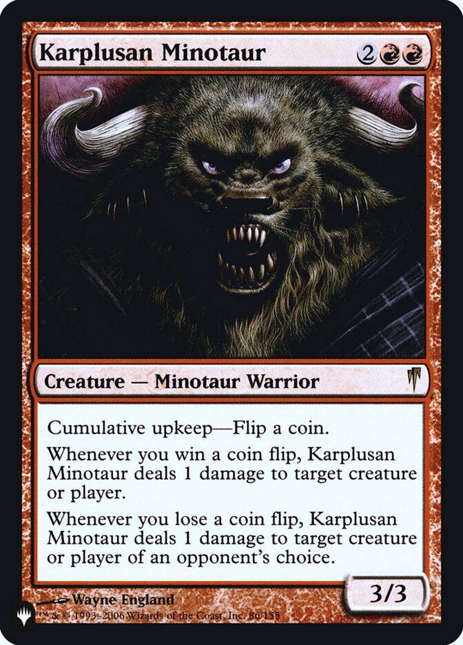 Karplusan Minotaur [Secret Lair: Heads I Win, Tails You Lose] | Red Riot Games CA