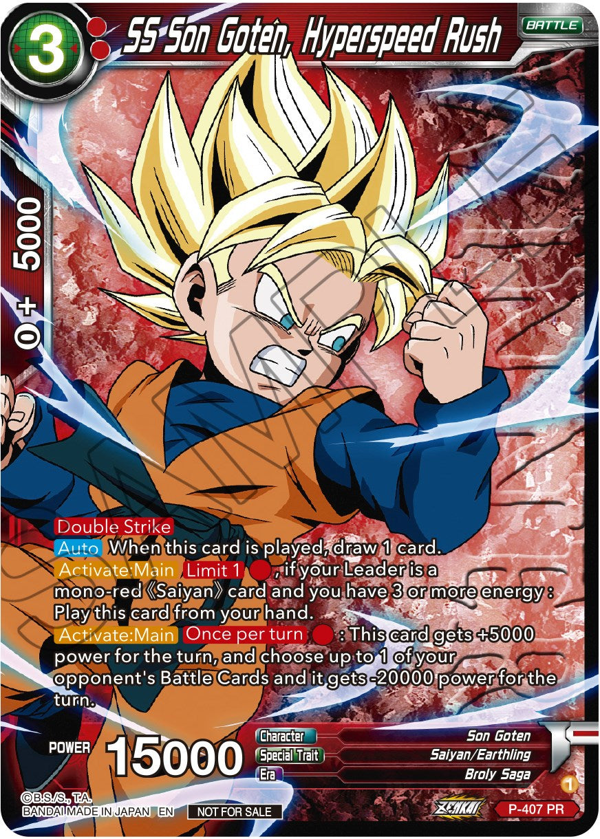 SS Son Goten, Hyperspeed Rush (Zenkai Series Tournament Pack Vol.1 Winner) (P-407) [Tournament Promotion Cards] | Red Riot Games CA