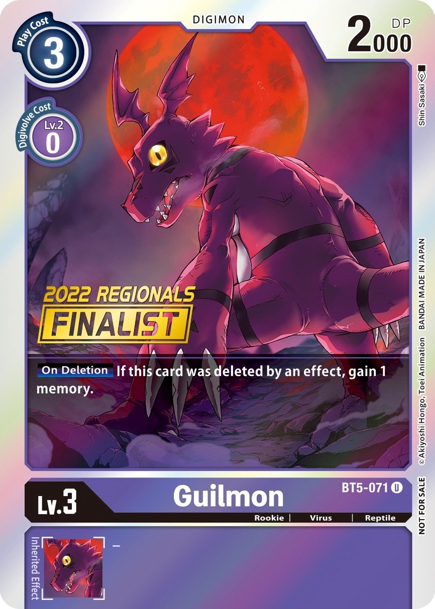 Guilmon [BT5-071] (2022 Championship Offline Regional) (Online Finalist) [Battle of Omni Promos] | Red Riot Games CA