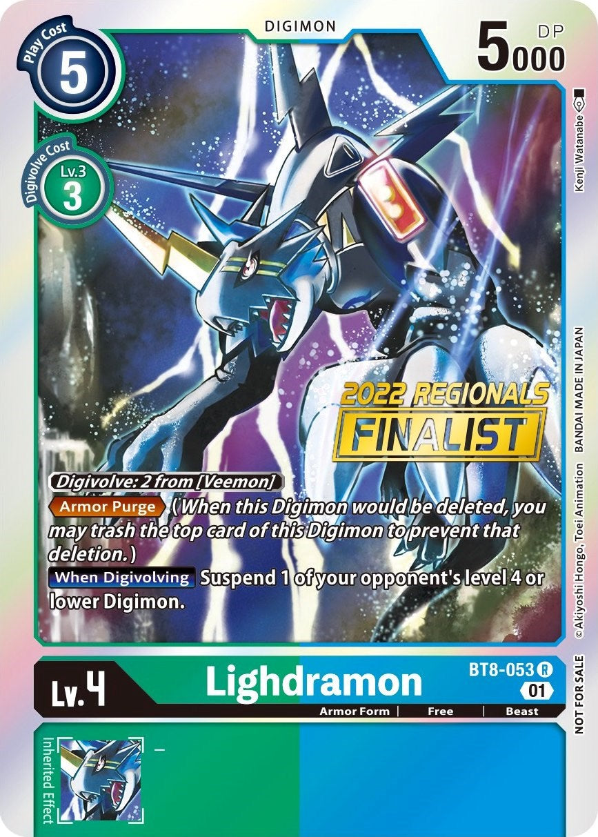 Lighdramon [BT8-053] (2022 Championship Offline Regional) (Online Finalist) [New Awakening Promos]