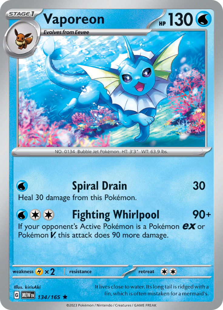 Vaporeon (134/165) [Scarlet & Violet: 151] | Red Riot Games CA