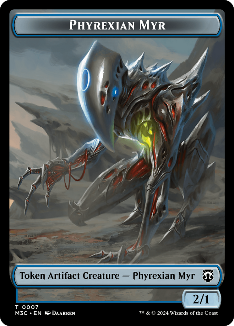 Phyrexian Myr (Ripple Foil) // Servo Double-Sided Token [Modern Horizons 3 Commander Tokens] | Red Riot Games CA