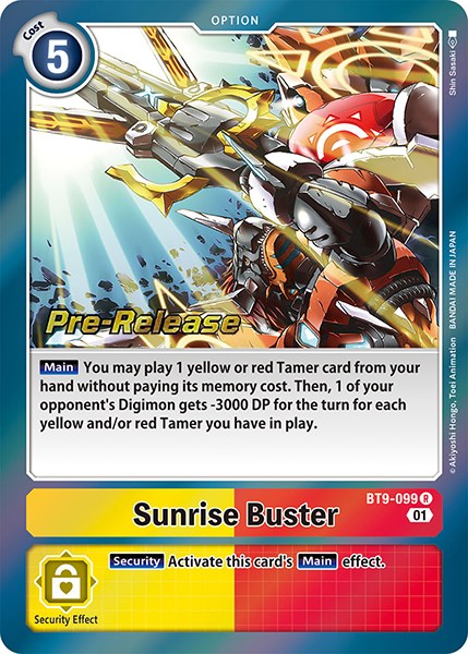 Sunrise Buster [BT9-099] [X Record Pre-Release Promos] | Red Riot Games CA