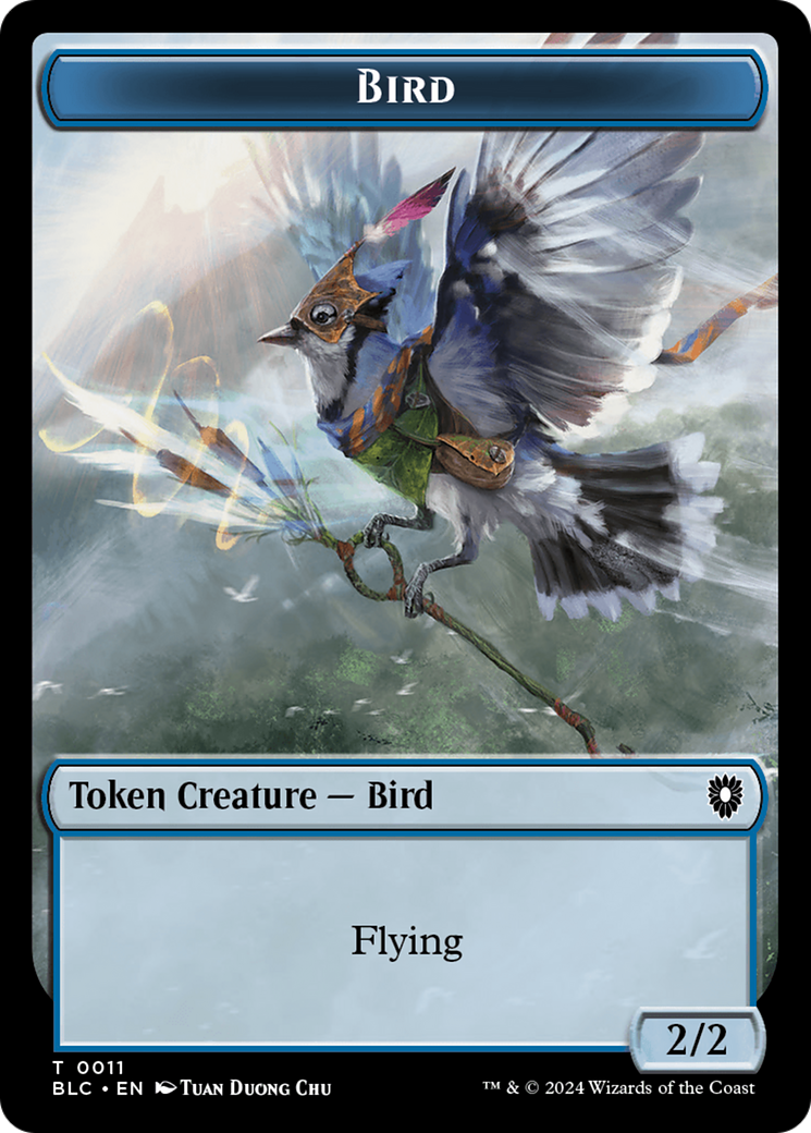 Bird (011) // Fish Double-Sided Token [Bloomburrow Commander Tokens]