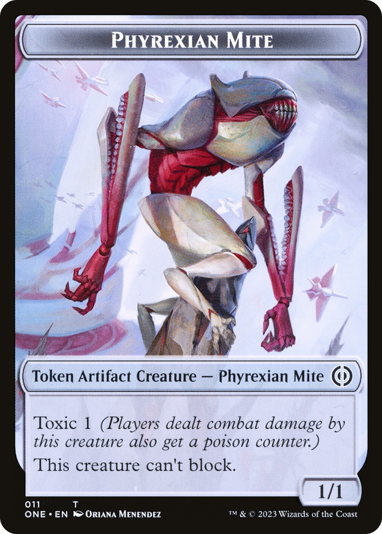 Phyrexian Mite (011) // The Hollow Sentinel Double-Sided Token [Phyrexia: All Will Be One Tokens] | Red Riot Games CA