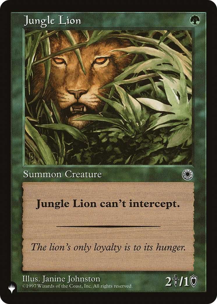 Jungle Lion [The List Reprints] | Red Riot Games CA