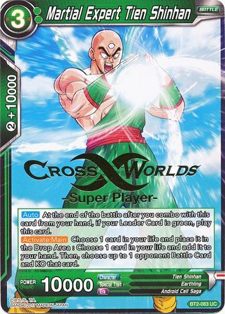 Martial Expert Tien Shinhan (Super Player Stamped) (BT2-083) [Tournament Promotion Cards] | Red Riot Games CA