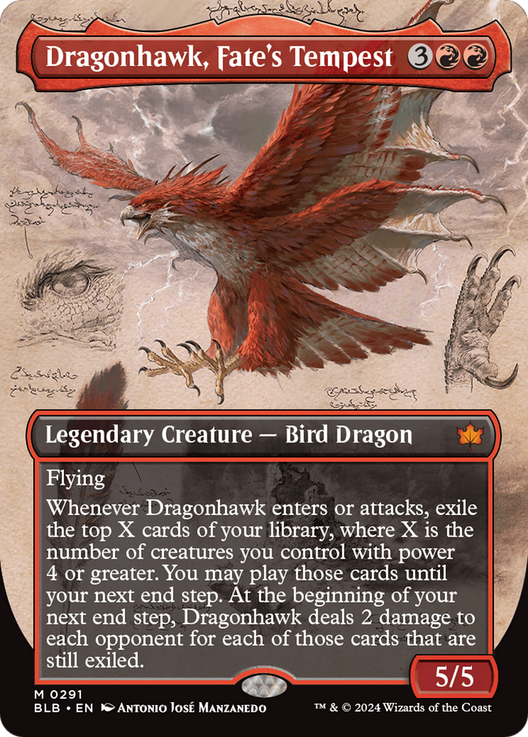 Dragonhawk, Fate's Tempest (Borderless) [Bloomburrow] | Red Riot Games CA