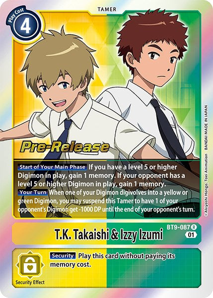 T.K. Takaishi & Izzy Izumi [BT9-087] [X Record Pre-Release Promos] | Red Riot Games CA