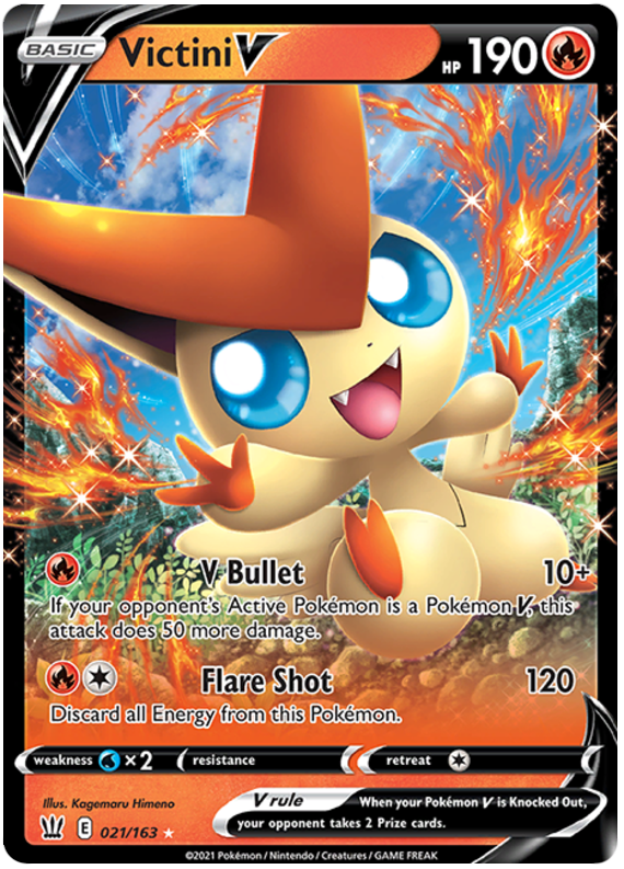 Victini V (021/163) [Sword & Shield: Battle Styles] | Red Riot Games CA