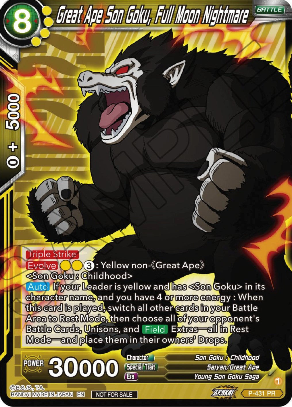 Great Ape Son Goku, Full Moon Nightmare (P-431) [Promotion Cards] | Red Riot Games CA