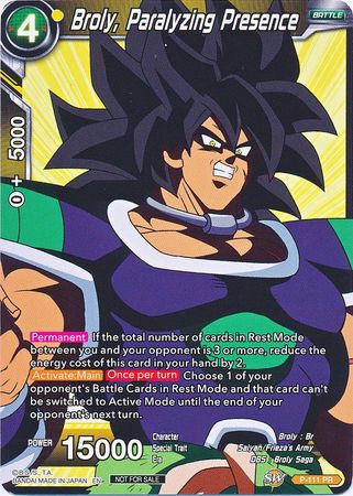 Broly, Paralyzing Presence (Broly Pack Vol. 3) (P-111) [Promotion Cards] | Red Riot Games CA