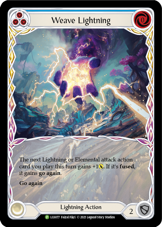 Weave Lightning (Blue) [LGS077] (Promo)  Rainbow Foil | Red Riot Games CA