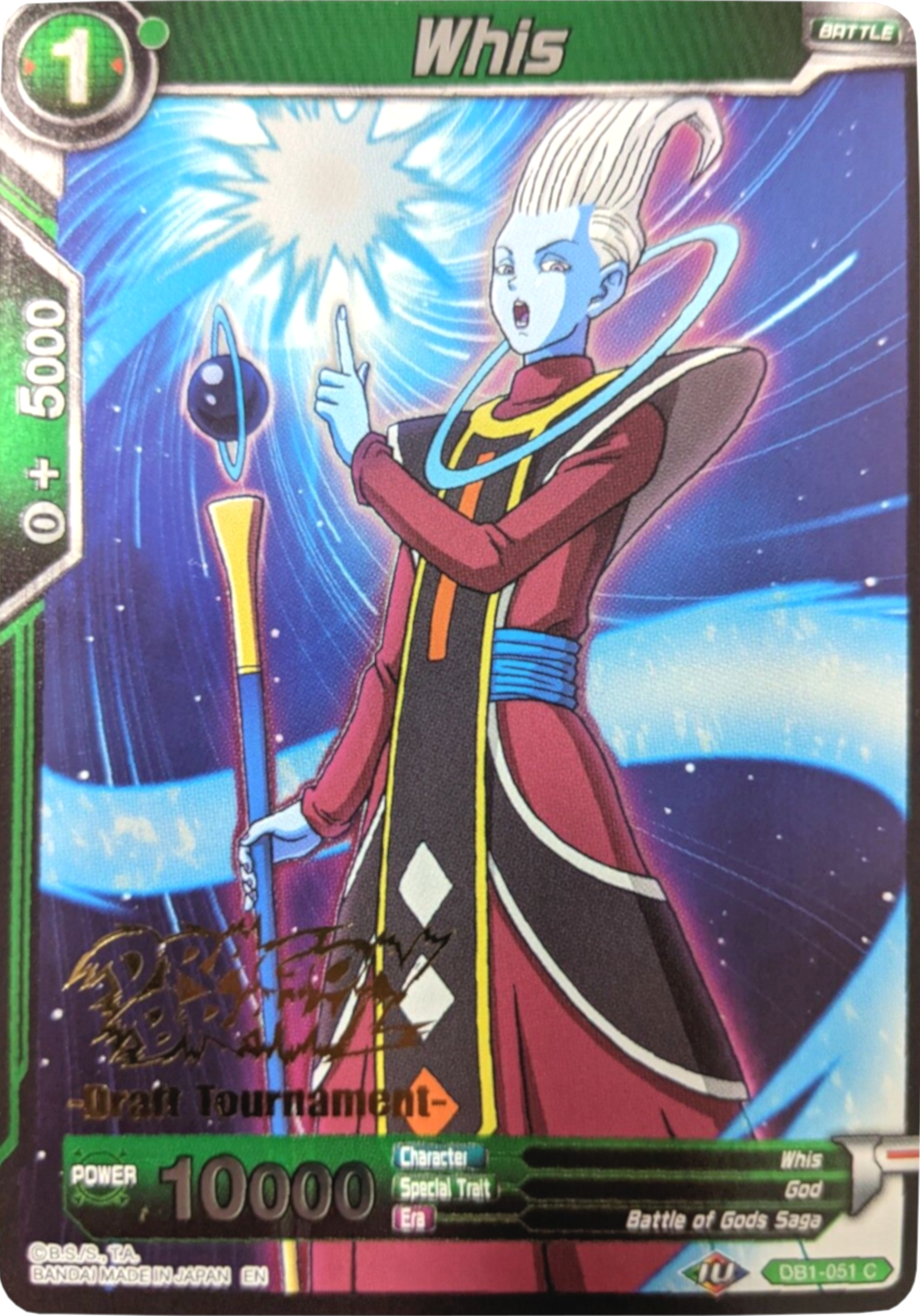 Whis (Dragon Brawl Draft Tournament Gold Stamped) (DB1-051) [Promotion Cards] | Red Riot Games CA