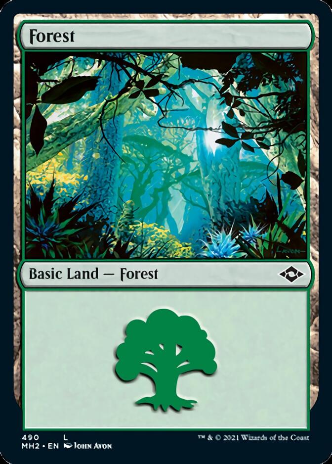 Forest (490) (Foil Etched) [Modern Horizons 2] | Red Riot Games CA