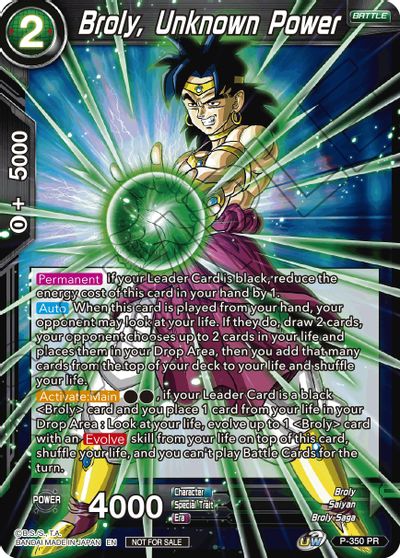 Broly, Unknown Power (P-350) [Tournament Promotion Cards] | Red Riot Games CA