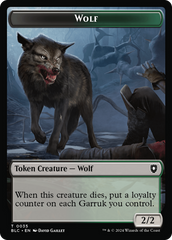 Human Soldier // Wolf (035) Double-Sided Token [Bloomburrow Commander Tokens] | Red Riot Games CA