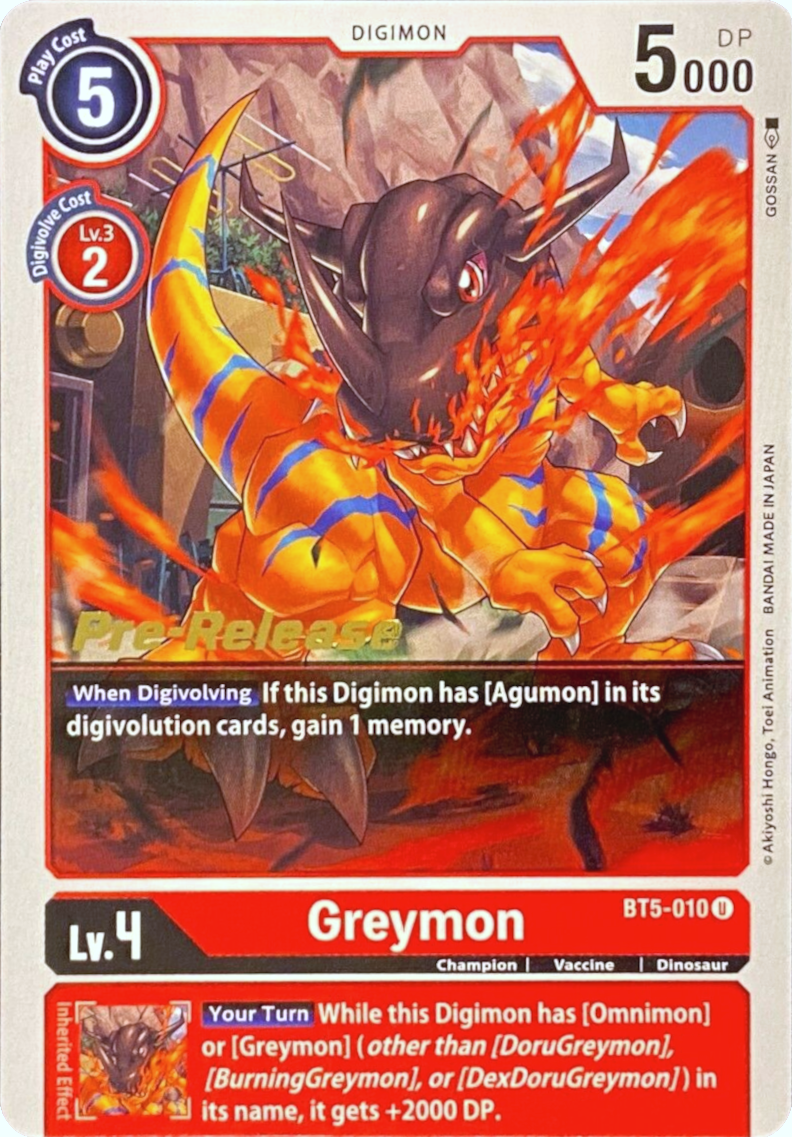 Greymon [BT5-010] [Battle of Omni Pre-Release Promos] | Red Riot Games CA