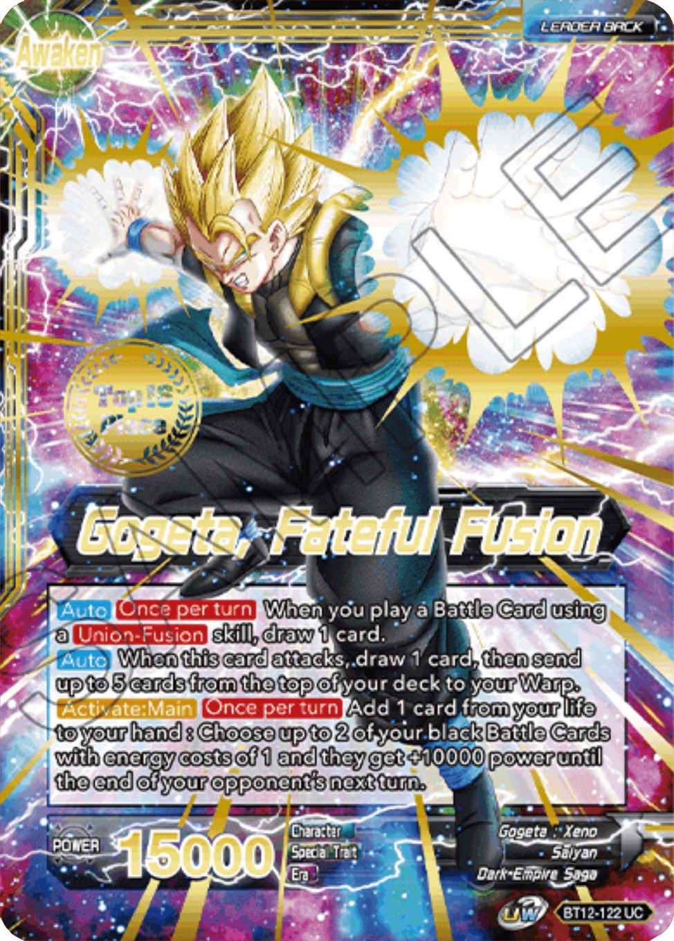 Son Goku & Vegeta // Gogeta, Fateful Fusion (2021 Championship Top 16) (BT12-122) [Tournament Promotion Cards] | Red Riot Games CA