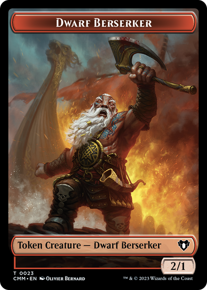 Elemental (0024) // Dwarf Berserker Double-Sided Token [Commander Masters Tokens]