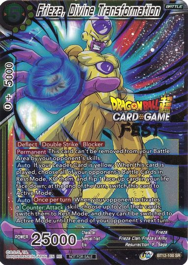 Frieza, Divine Transformation (Card Game Fest 2022) (BT12-100) [Tournament Promotion Cards] | Red Riot Games CA