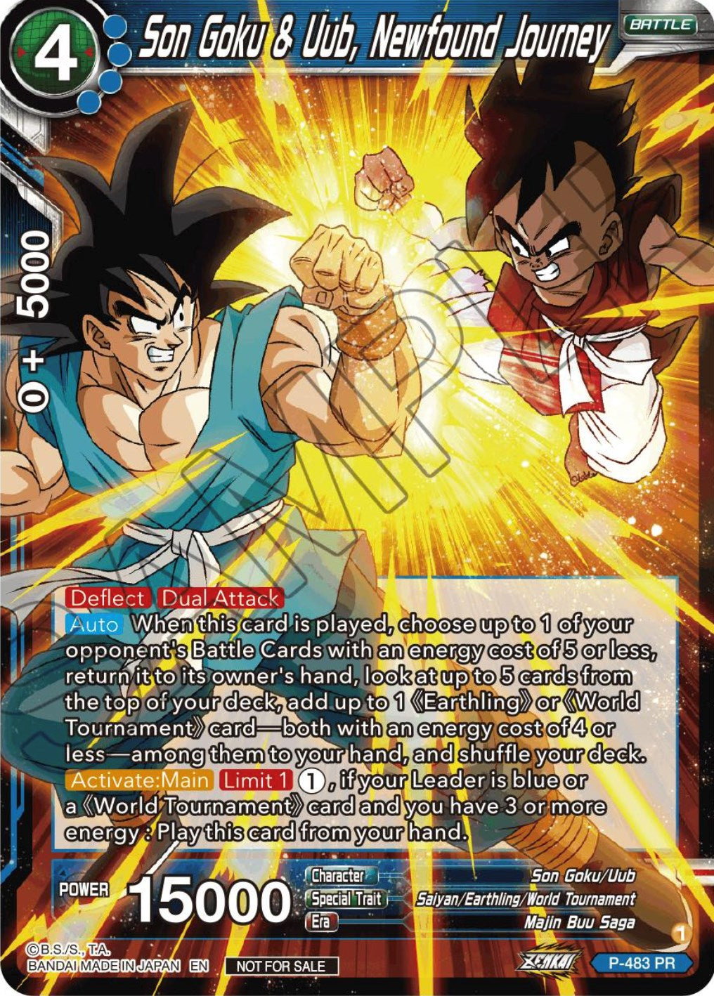 Son Goku & Uub, Newfound Journey (Zenkai Series Tournament Pack Vol.3) (P-483) [Tournament Promotion Cards] | Red Riot Games CA